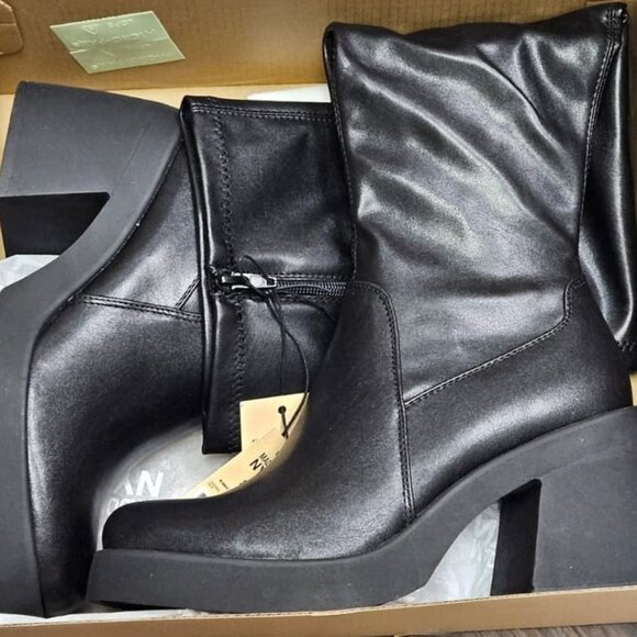 MADDEN NYC  Knee High Block Heel Lug Sole Boot W Size 8 - Picture 1 of 5